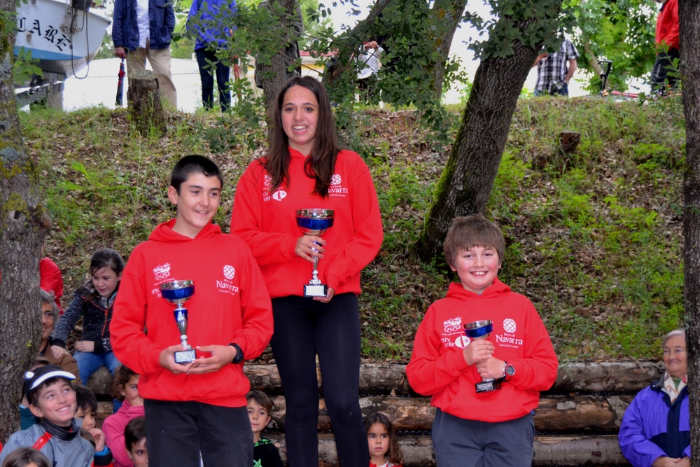 CAMPEONATO NAVARRO OPTIMIST 2013. Maitane Jaime, Javier Larreta y Oscar Lopez completan el podium